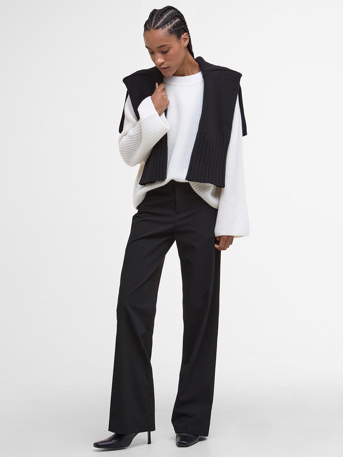 Product image 3 of 6, which shows Barbour Vera Wool Rich Fisherman Jumper, Ivory, 6