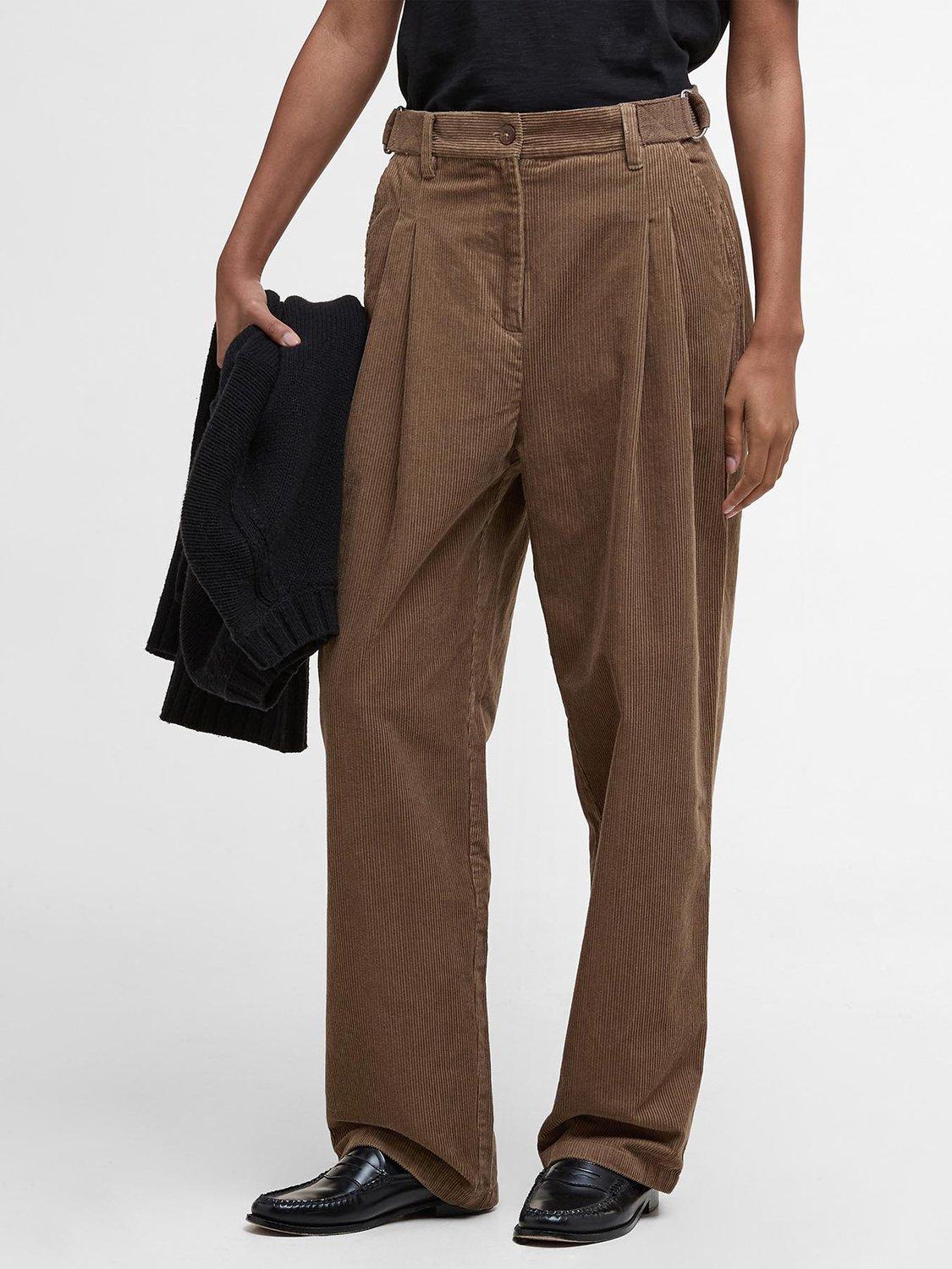 Product image 3 of 5, which shows Barbour Yasmin Corduroy Trousers, Brown, 10
