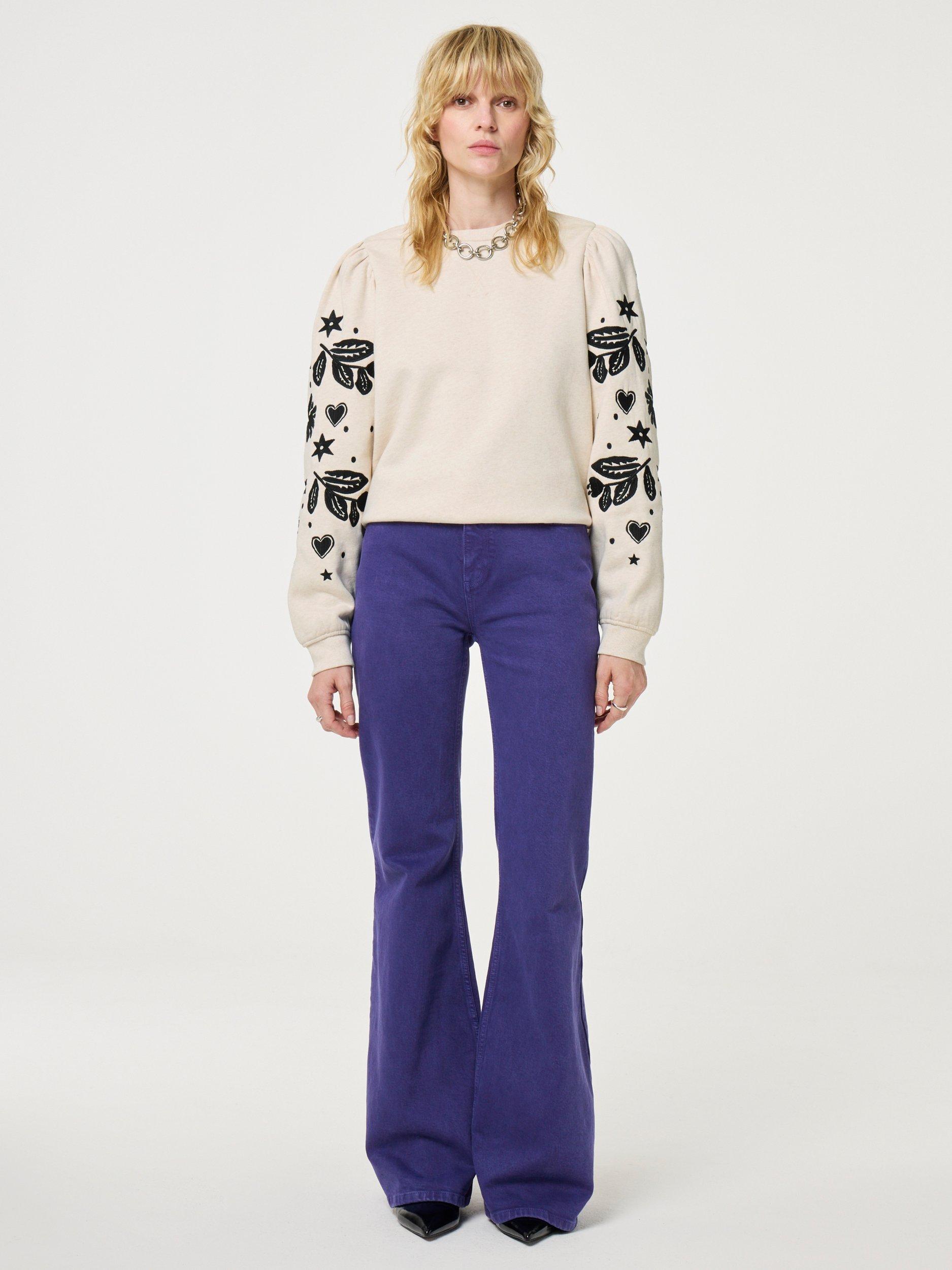 Product image 1 of 5, which shows Fabienne Chapot Hanne Graphic Sleeve Sweatshirt, White/Black, S