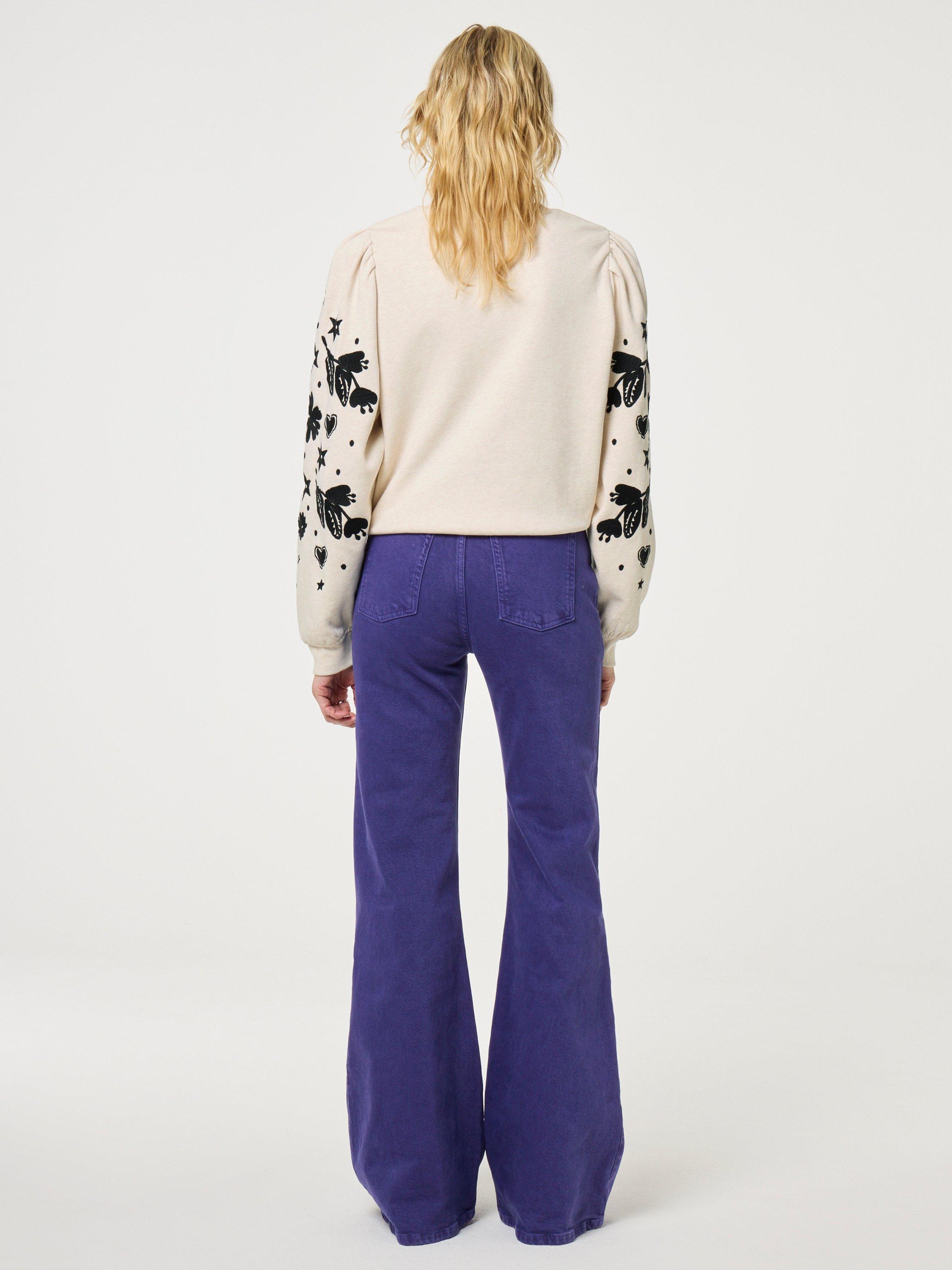 Product image 2 of 5, which shows Fabienne Chapot Hanne Graphic Sleeve Sweatshirt, White/Black, S