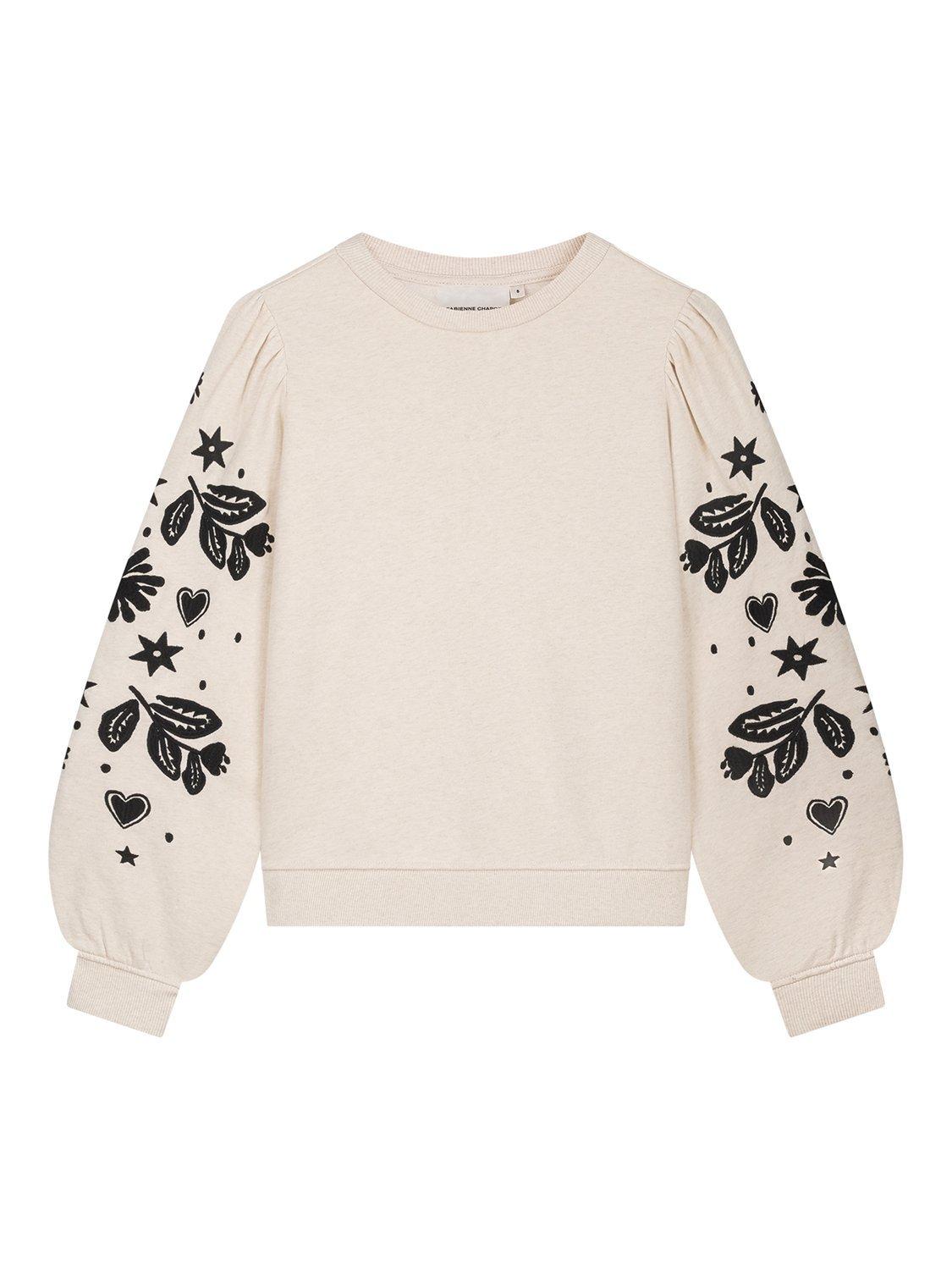Product image 4 of 5, which shows Fabienne Chapot Hanne Graphic Sleeve Sweatshirt, White/Black, S