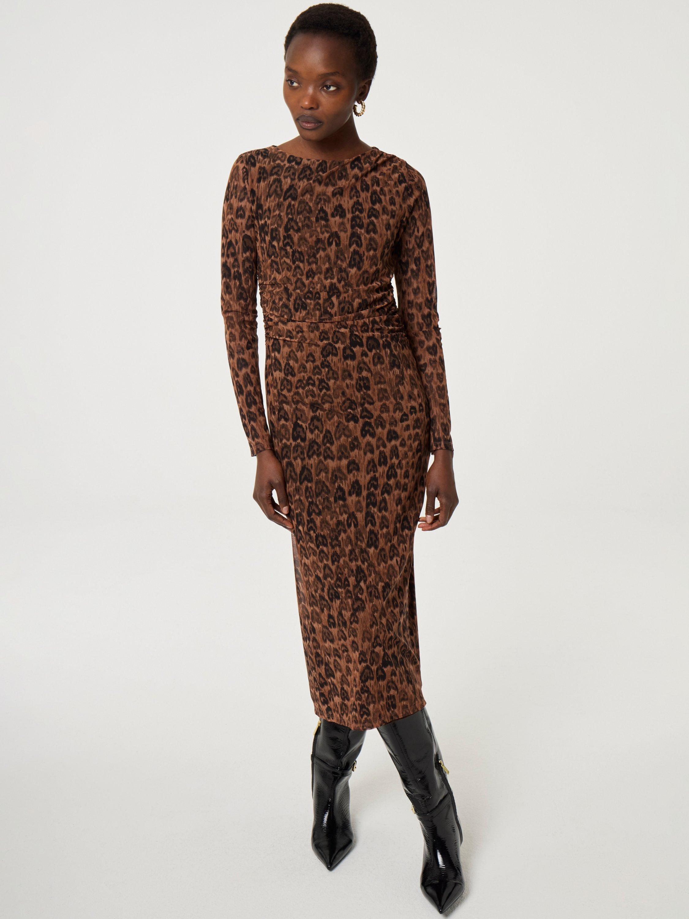 brown print midi dress Baltic Born Womens Botega Midi Dress | Brown + Blue