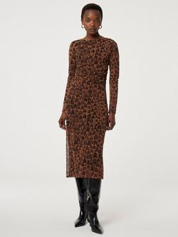 Fabienne Chapot Ashley Animal Print Midi Dress, Brown Multi - view 2, Brown Multi