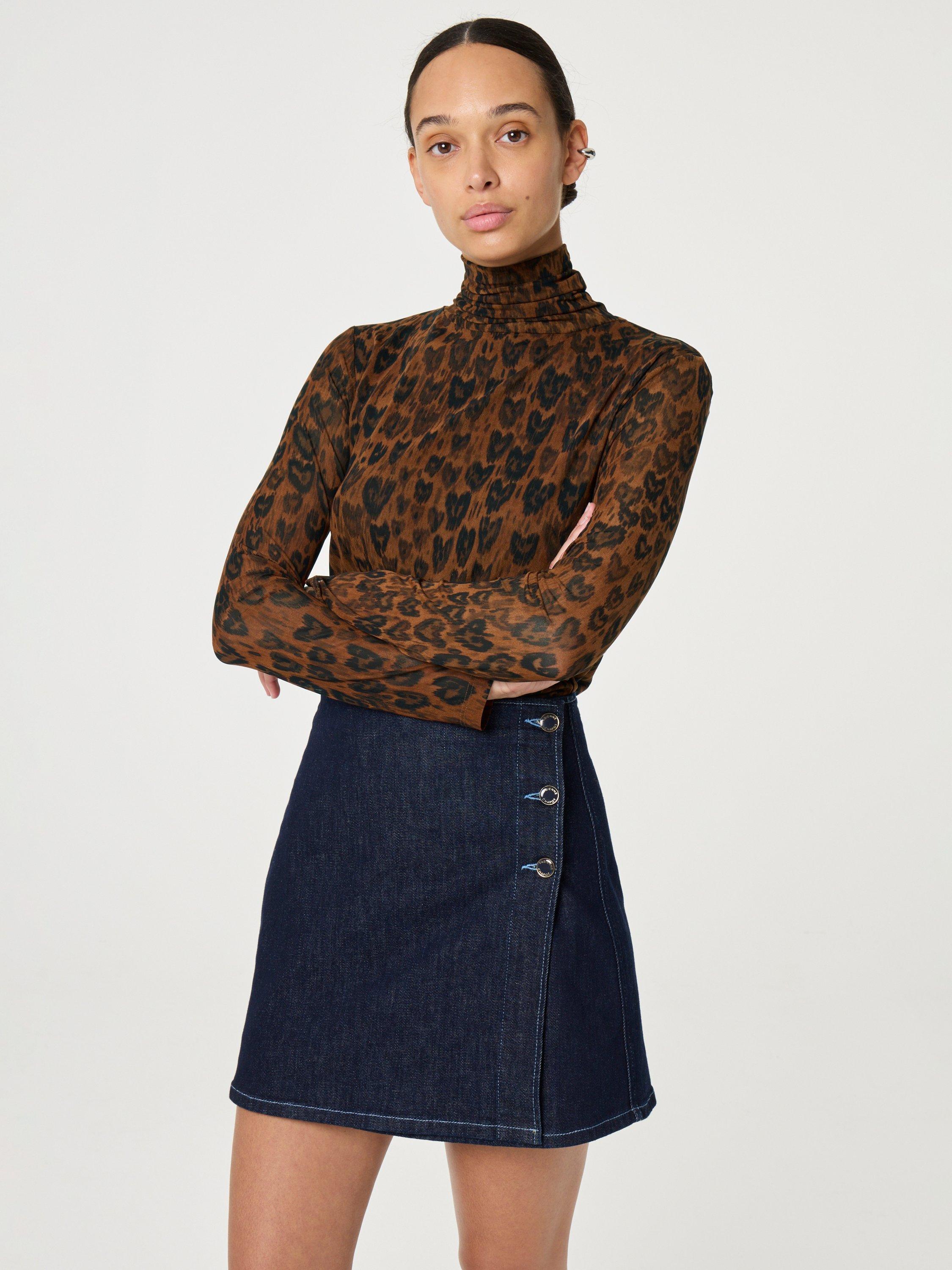 Product image 1 of 5, which shows Fabienne Chapot Jane Animal Print Top, Brown/Black, L