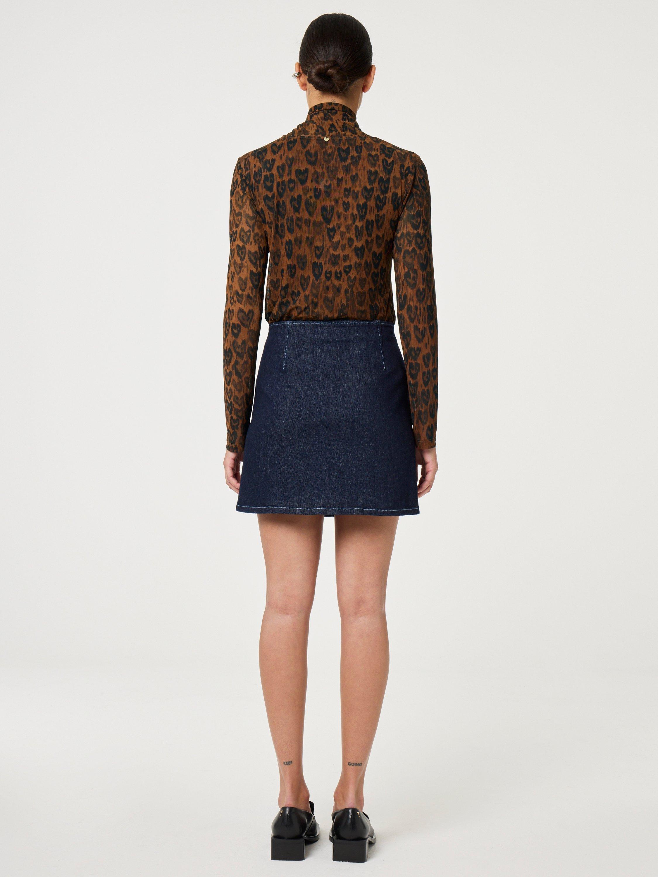 Product image 3 of 5, which shows Fabienne Chapot Jane Animal Print Top, Brown/Black, L