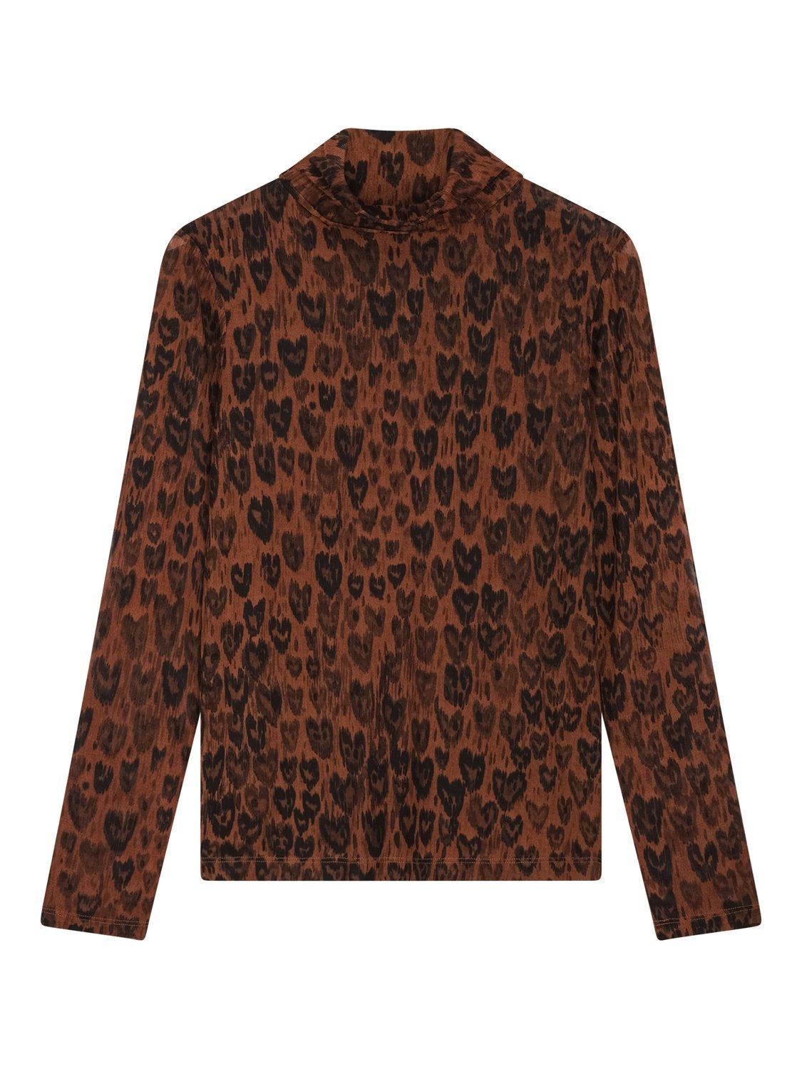 Product image 4 of 5, which shows Fabienne Chapot Jane Animal Print Top, Brown/Black, L