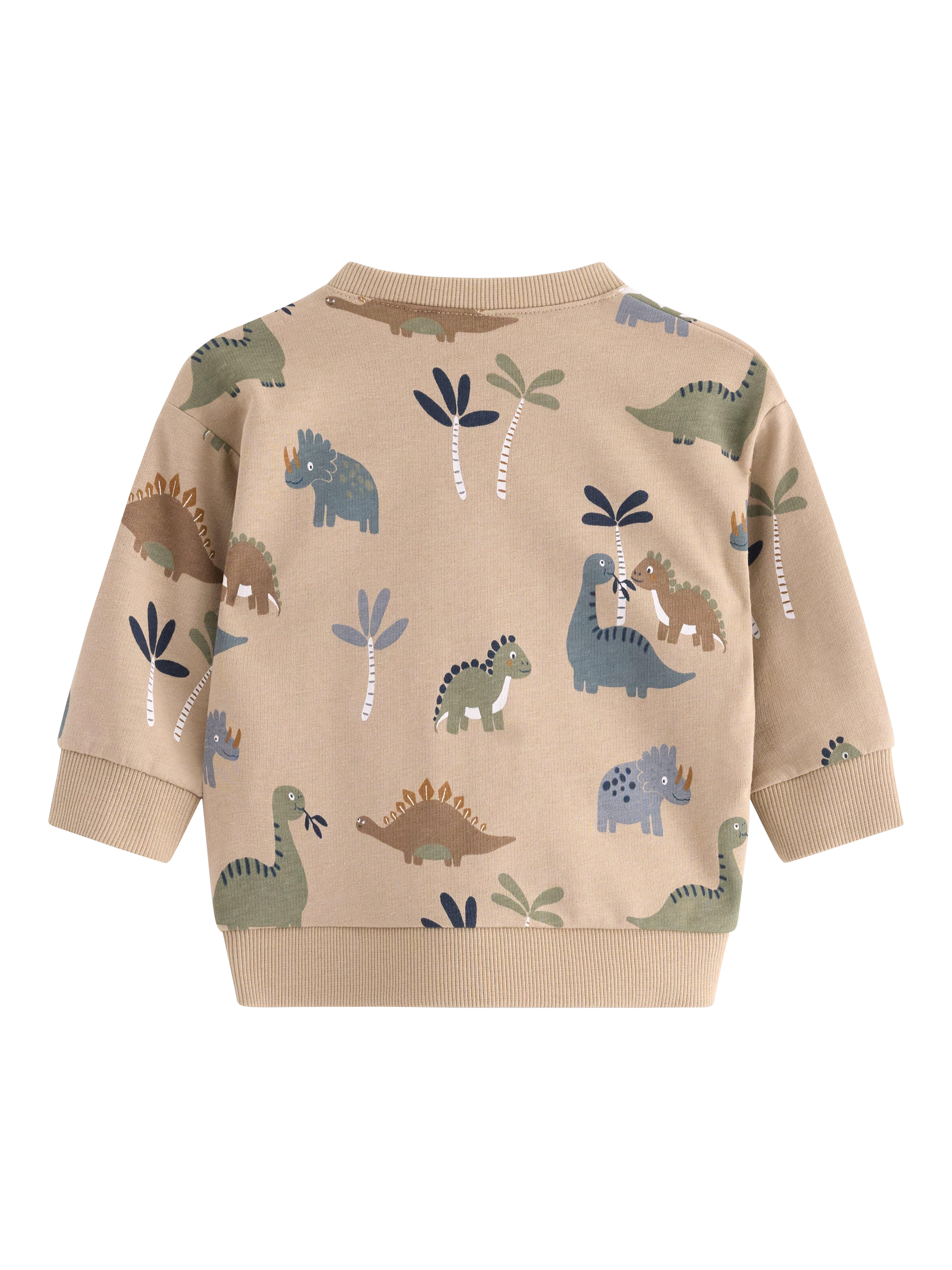 Product image 2 of 3, which shows Lindex Baby Dinosaur Jumper, Beige, 4-6 months