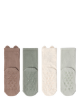 Lindex Baby Cotton Blend Socks, Pack of 4, Light Dusty Green