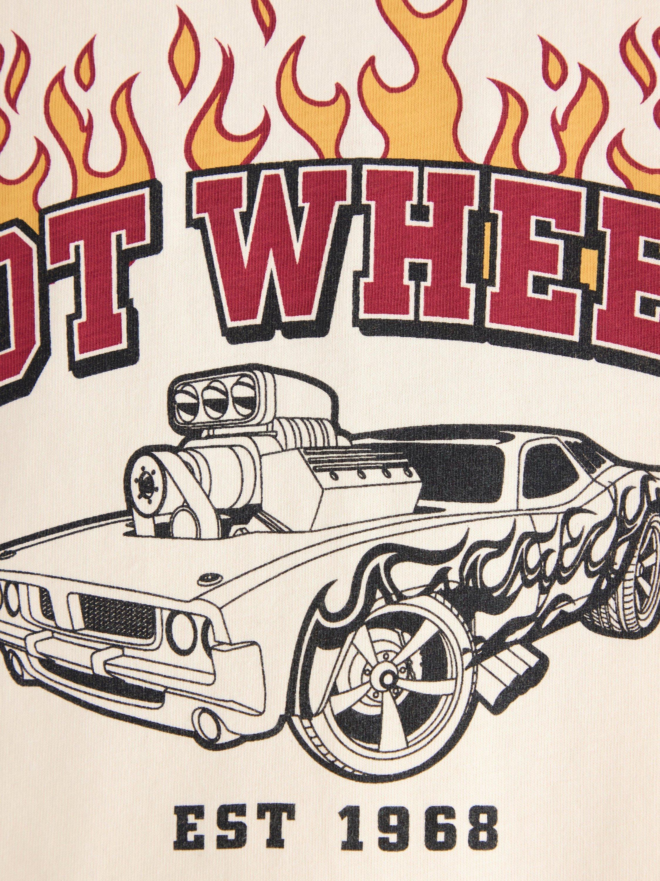 Product image 6 of 6, which shows Lindex Kids' Cotton Short Sleeved Hot Wheels T-Shirt, White, 2-4 years