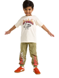 Lindex Kids' Cotton Hot Wheels Joggers, Light Dusty Green