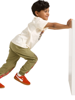 Lindex Kids' Cotton Hot Wheels Joggers, Light Dusty Green - view 2, Light Dusty Green