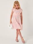 Monsoon Kids' Pearl Bow Cape Dress, Pink