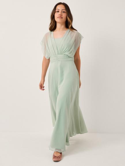 Monsoon Maddison Chiffon Multiway Dress, Sage