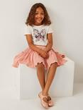 Monsoon Kids' Short Sleeved Sequin Butterfly Dress, Pink