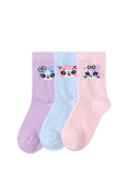 Lindex Kids' Cotton Blend Anti Slip Socks, Pack of 3, Light Pink