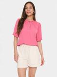 Saint Tropez Briana Puff Sleeve Top, Mid Pink, Mid Pink