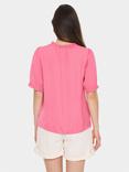 Saint Tropez Briana Puff Sleeve Top, Mid Pink, Mid Pink