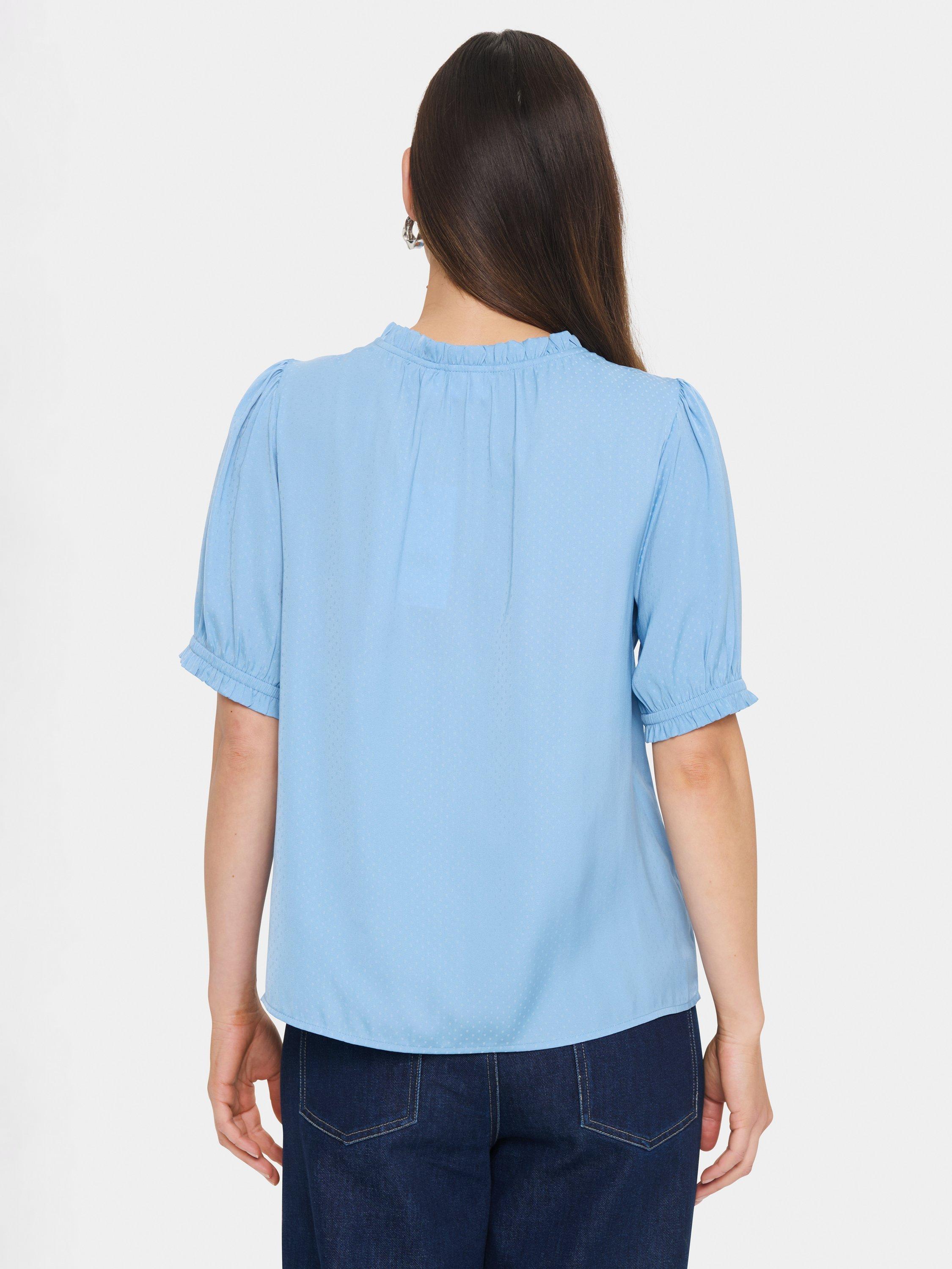 Product image 2 of 2, which shows Saint Tropez Briana Puff Sleeve Top, Mid Blue, M