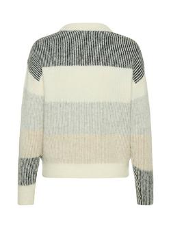 KAFFE Neve Block Stripe Jumper, White/Multi - view 2, White/Multi