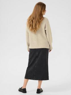 KAFFE Elina Textured Jumper, Feather Gray Melange - view 2, Feather Gray Melange