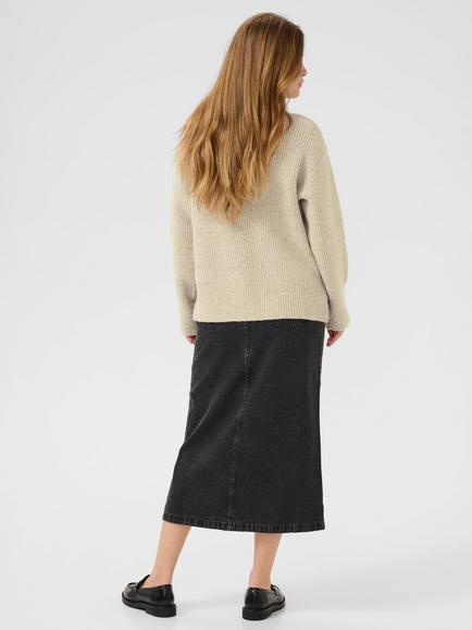 KAFFE Elina Textured Jumper, Feather Gray Melange - view 2, Feather Gray Melange