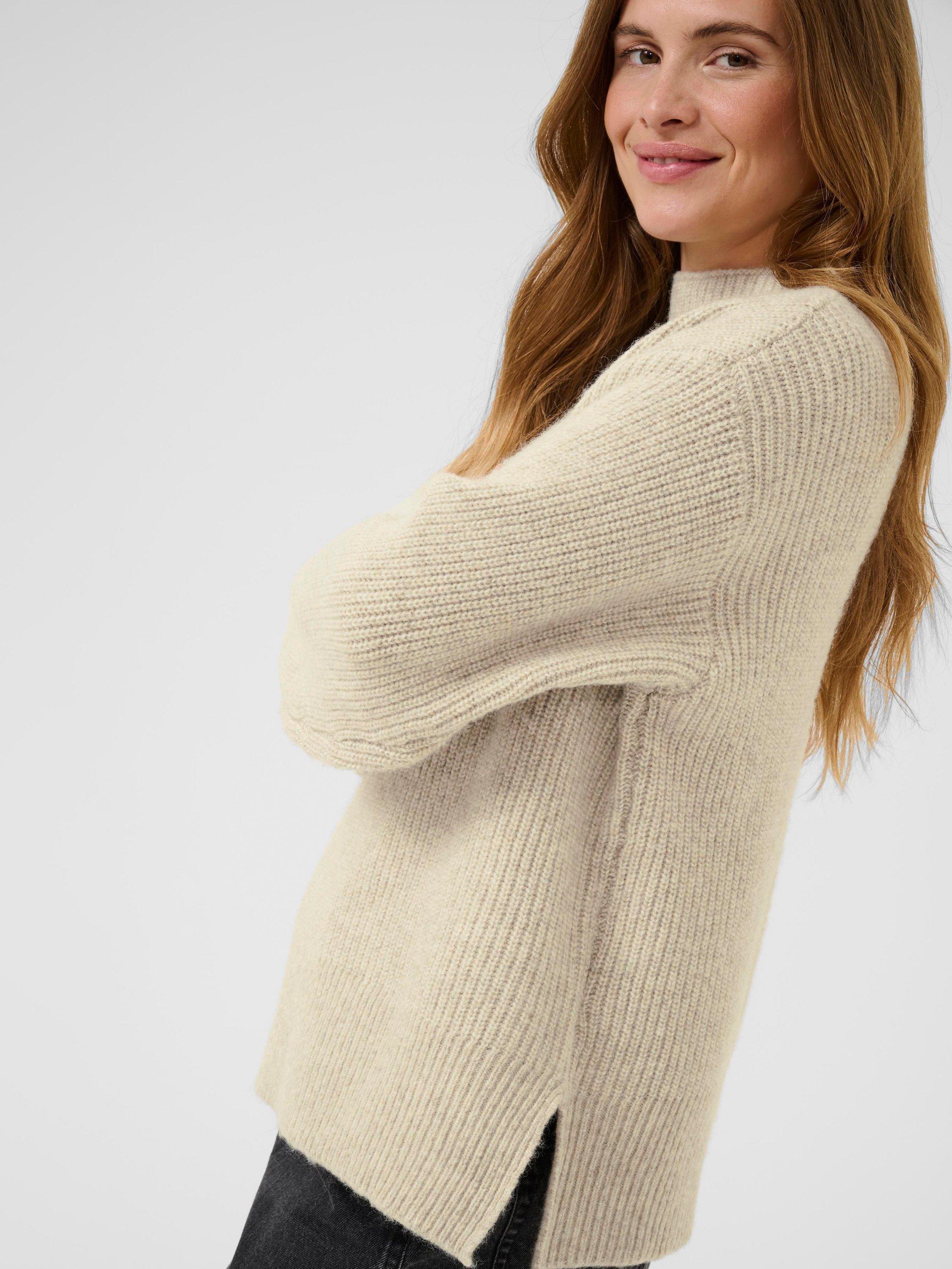 Product image 4 of 6, which shows KAFFE Elina Textured Jumper, Feather Gray Melange, XS