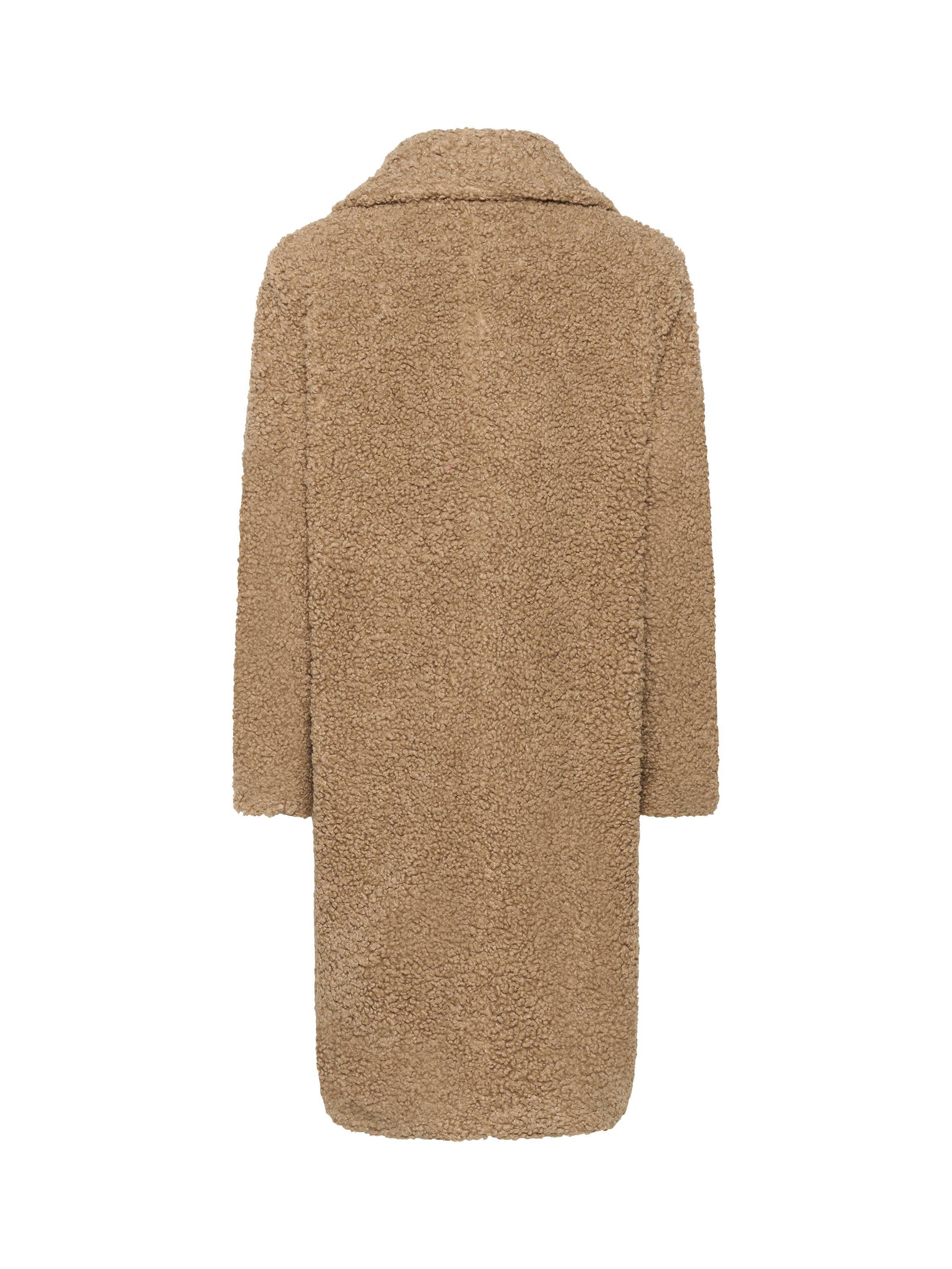 Product image 6 of 6, which shows KAFFE Balmi Teddy Coat, Natural Beige, 8