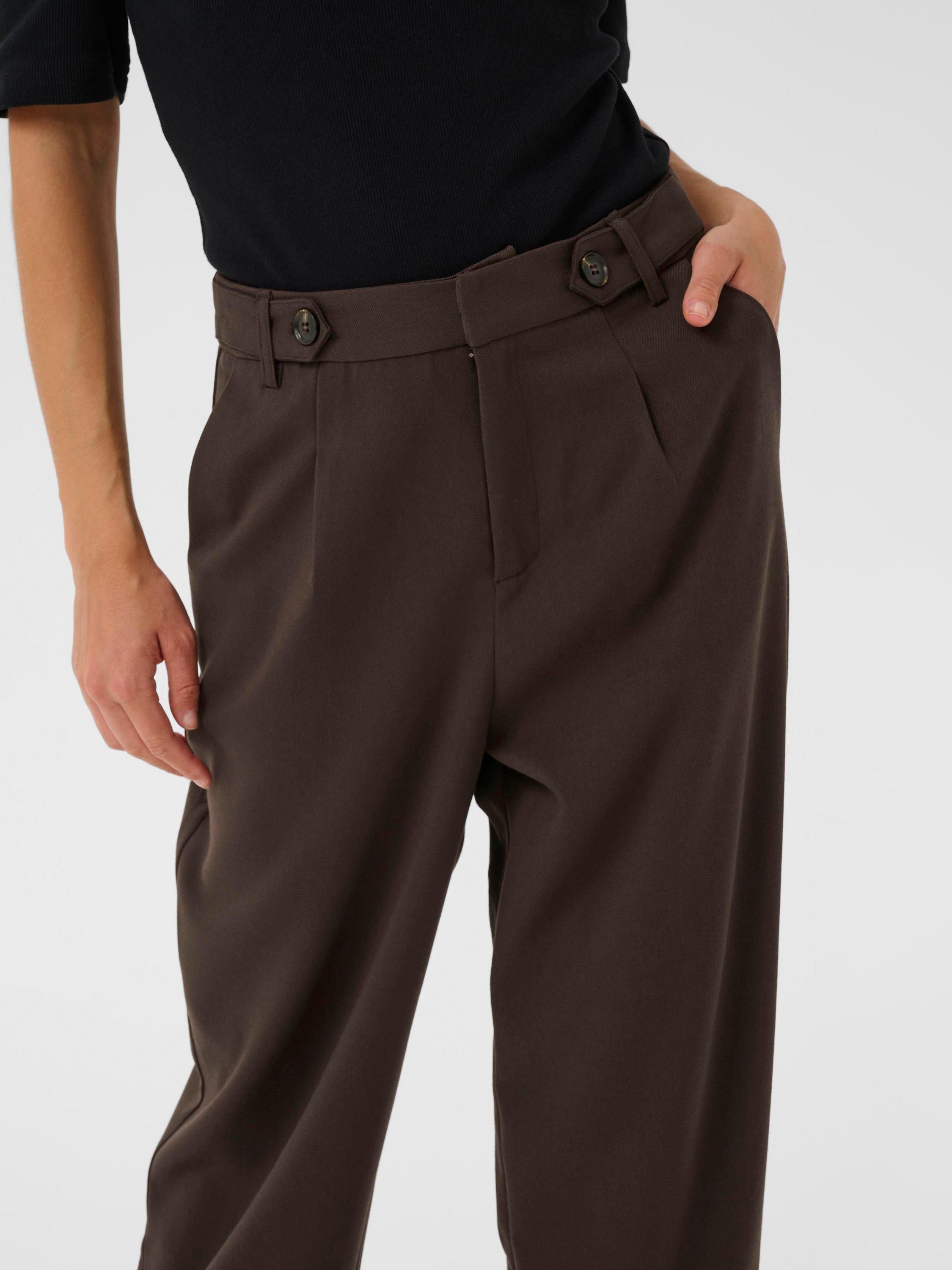 Product image 4 of 6, which shows KAFFE Merle Cropped Trousers, Mid Brown, 8
