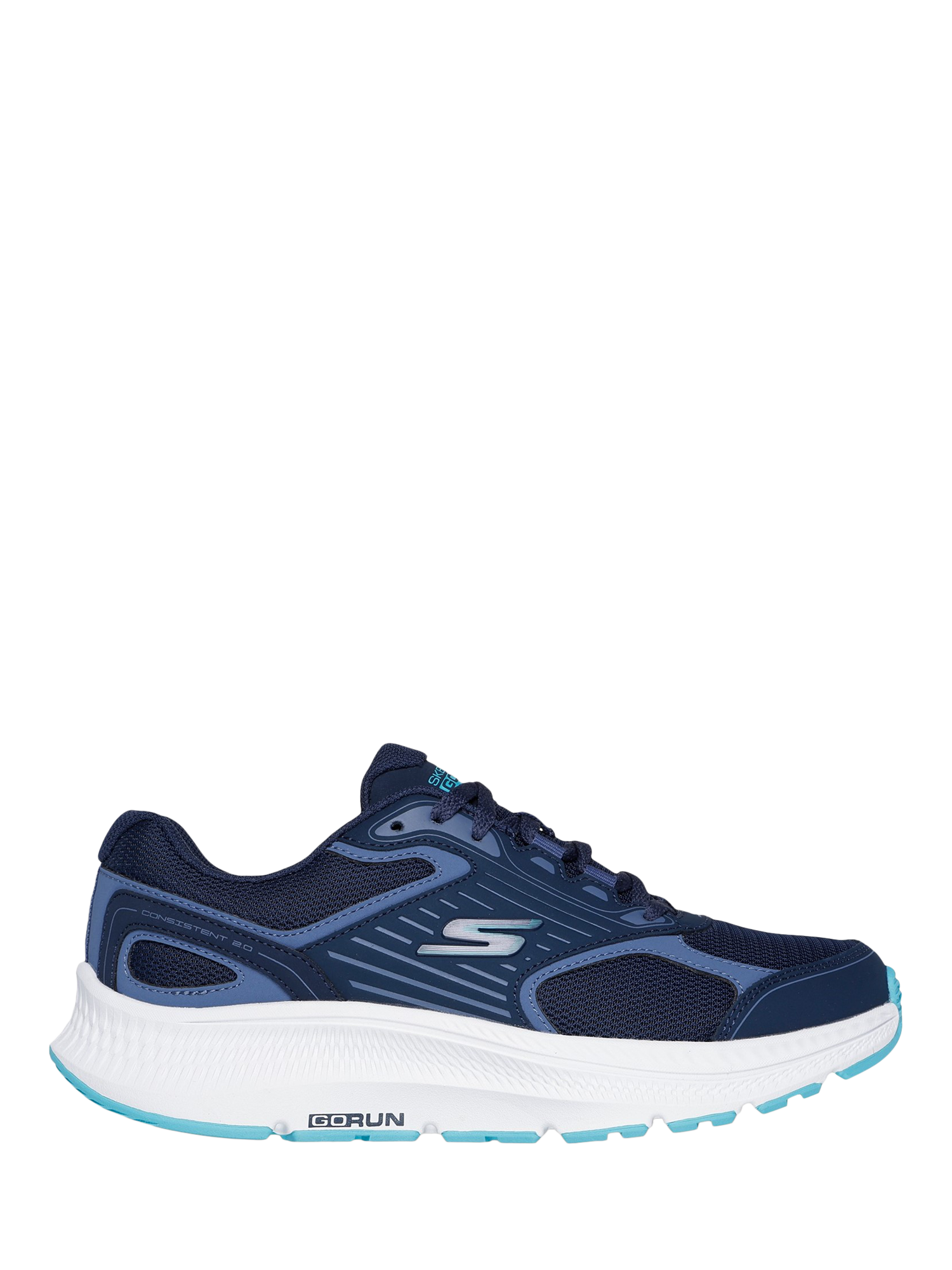 Product image 1 of 4, which shows Skechers GO RUN Consistent 2.0 Running Trainers, Navy, 3