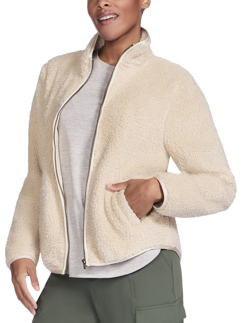 Product image 1 of 4, which shows Skechers Skech-Sherpa Jacket, Natural, S