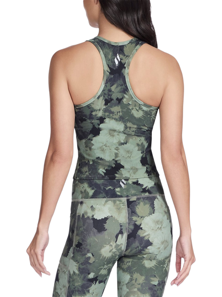 Skechers Go Flex Rib V-Neck Tank Top, Inbloom Green - view 2, Inbloom Green