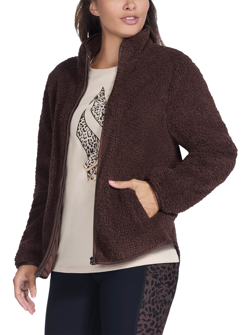 Product image 1 of 4, which shows Skechers Skech-Sherpa Jacket, Coffee Bean, S