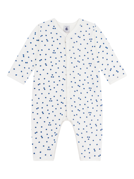 Petit Bateau Baby Cotton Apple Print Bodysuit, Marshmallow/Multico, Marshmallow/Multico
