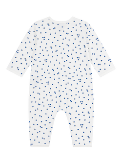 Petit Bateau Baby Cotton Apple Print Bodysuit, Marshmallow/Multico - view 2, Marshmallow/Multico