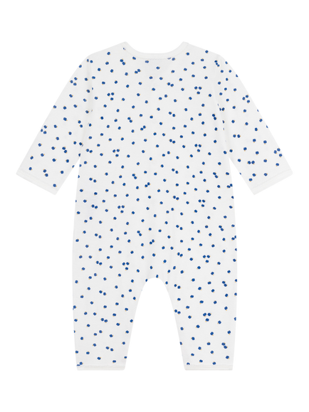 Petit Bateau Baby Cotton Apple Print Bodysuit, Marshmallow/Multico - view 2, Marshmallow/Multico