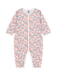 Petit Bateau Baby Cotton Floral Print Bodysuit, Marshmallow/Multico