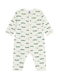 Petit Bateau Baby Cotton Crocodile Print Bodysuit, Milk/Multico