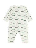 Petit Bateau Baby Cotton Crocodile Print Bodysuit, Milk/Multico