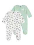 Petit Bateau Baby Cotton Printed Bodysuit, Pack of 2