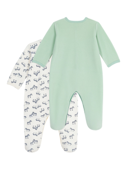 Petit Bateau Baby Cotton Printed Bodysuit, Pack of 2 - view 2, Variante 1