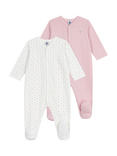 Petit Bateau Baby Cotton Printed Bodysuit, Pack of 2