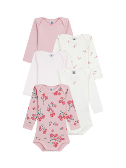 Petit Bateau Baby Cotton Bodysuit, Pack of 5, Variante 1