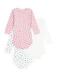 Petit Bateau Baby Cotton Bodysuit, Pack of 3