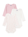 Petit Bateau Baby Cotton Bodysuit, Pack of 3