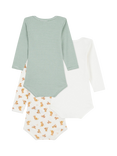 Petit Bateau Baby Cotton Bodysuit, Pack of 3