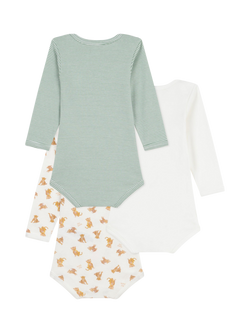 Petit Bateau Baby Cotton Bodysuit, Pack of 3, Variante 1