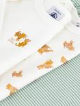 Petit Bateau Baby Cotton Bodysuit, Pack of 3
