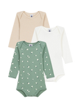 Petit Bateau Baby Cotton Bodysuit, Pack of 3