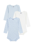 Petit Bateau Baby Cotton Bodysuit, Pack of 3