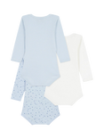 Petit Bateau Baby Cotton Bodysuit, Pack of 3